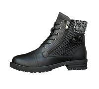 DFSDJEUW walking boots womens Winter Boots for Women Uk Large Size Wool Mouth Short Retro Winter New Foreign Trade Thick Heel Side Zipper Ankle Waterproof Lace Up Short Booties women's cowboy Black 6