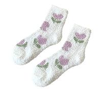 DFSDJEUW warehouse deals clearance returns Ladies Thick Socks Thermal Socks For Womens Coral Socks Floral Print Socks Colorful Lightweight Athletic Socks Casual Socks nordic socks mens 9-12