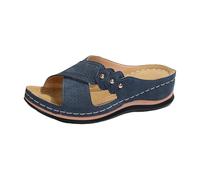 DFSDJEUW warehouse+deals clearance returns Ladies Walking Sandals Open Toe Walking Slippers Lightweight Arch Support Summer Comfortable Casual Orthopedic Sandal wedges sandals for women Navy 5