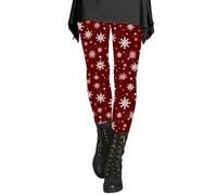 DFSDJEUW Warehouse Deals Clearance Returns Leggings for Women UK Christmas Leggings for Women 2024 Santa High Waisted Red Green Yoga Pants Capri Tights Stretchy Leggings Tummy Leggings for Women