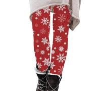 DFSDJEUW Warehouse Deals Clearance Returns Womens Gym Leggings Women's Christmas Printed High Waist Stretch Skinny Leggings Yoga Pants Slim Seamless Leggings for Workout Plus Size Leggings Red