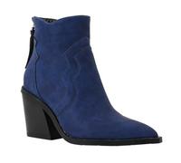 DFSDJEUW wide calf cowboy boots Ankle Boots for Women Women's British Style Chunky Heel High Pointed Toe Zip And Wide Fit Shoes Warm Lined Low Heel Ankle cowboy women Blue 7