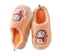 DFSDJEUW wide fitting slippers Christmas Slippers Slip-On Bedroom Slipper Soft Wide Fit Memory Foam Mule Home Sliders Funny Faux Fur Lined Non Slip House Shoes ladies warm Orange 6