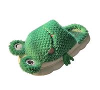 DFSDJEUW wide fitting slippers Slippers Women Winter Couple Models Ladies Vitality Frog Cute Warm Plush Soft Bottom Comfortable Flat Cotton Wide Fit arch support slipper for womens uk Green 4.5