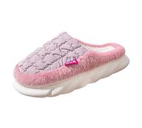 DFSDJEUW wide fitting slippers Women Slippers Couple Women's Winter Indoor Home Plus Velvet Warm Thick Bottom Non Cotton Wide Fit Anti-Slip Orthopedic arch support slipper for womens uk Purple 5.5