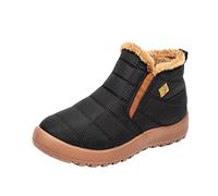 DFSDJEUW Winter Boots Women Wide Fit Waterproof Winter Shoes Warm Fluffy Ankle Boot Comfortable Pull on Chunky Heel Long Booties Lightweight Anti-Slip Round Toe Snow Boots for Ski Walking Hiking