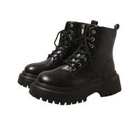 DFSDJEUW winter womens boots Womens Boots Side Zipper for Women Ankle Short Single Shoes for Ladies Casual Shoes Wide Fit Warm Lined Chunky Heel Mid-Calf gardening women Black 6