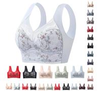 DFSDJEUW Wire Free Bras for Large Busts Non Wired Bras for Women UK Plus Size Comfortable Push Up Bralettes Thin Breathable Seamless Support Underwear Soft Padded Breastfeeding Bra Blue XL