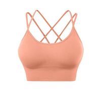 DFSDJEUW Wireless Push up Bra Sport Bras for Women UK High Support Non Wired Bras Comfortable Wireless Push Up Gym Bralettes Yoga Crop Tops Soft Push Up Bras Today Deals primeOrange L