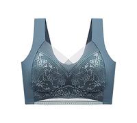 DFSDJEUW Women+Clothes Non Wired Bras for Women UK Plus Size Comfortable Push Up Bralettes Thin Breathable Seamless Support Underwear Soft Padded Pull on Bra Blue 5XL