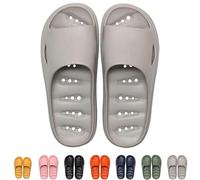 DFSDJEUW women flip flops Unisex Slip On Slippers for Women Men Cloud Sliders Summer Non-Slip Light Weight Flat Slide Sandals Shower Sandal House warehouse deals clearance returns Grey 6