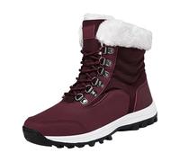 DFSDJEUW Women Winter Boots Wide Fit Wedge Shoes Waterproof Warm Fluffy Ankle Boot Comfortable Pull on Chunky Heel Long Booties Lightweight Non Slip Platform Snow Boots for Ski Walking Hiking