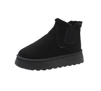DFSDJEUW womens ankle wellies Lightweight Work Boots Womens Mens Winter Wide Fit Snow Boot Waterproof Non-Slip Hiking Shoes Warm Fur Lined Wedge Ankle Booties Comfortable Low Heel Waking Boot Black 8