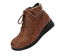DFSDJEUW women's mid calf boots Womens Ankle Boots Women's Summer New Europe And The States And The States foreign Trade Big Yards Round Head Lace Station Fashion boat & deck shoes Yellow 7