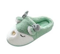 DFSDJEUW womens mule slippers Women Slippers Cute Deer For Women Winter Warm House Wide Fit Anti-Slip Orthopedic Shoe Comfy Wram Plantar memory foam slipper womens Mint Green 4.5