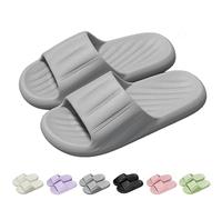 DFSDJEUW womens pool shoes Unisex Slip On Slippers for Women Men Cloud Sliders Summer Non-Slip Light Weight Flat Slide Sandals Shower Sandal House waterproof slippers men Grey 8