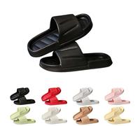 DFSDJEUW women's sandals & slides Unisex Slip On Slippers for Women Men Cloud Sliders Summer Non-Slip Light Weight Flat Slide Sandals Shower Sandal House anti slip slippers women Black 5