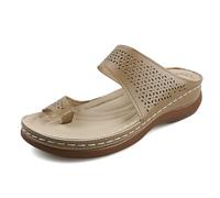 DFSDJEUW women's shoes sale Womens Slip On Wedge Sandals Mules Platform Wide Fit Arch Support Walking Sliders Open Toe Bunion Correction Orthopedic Shoes deal.of the day today sale Khaki 7.5