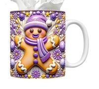 Dfstvup 3D Christmas Mug, 11oz Creative Design Ceramic Christmas Coffee Mug, Santa Gingerbread Man 3D Effect Mugs, Unique Coffee Cup, Christmas Mug for Christmas Decorations