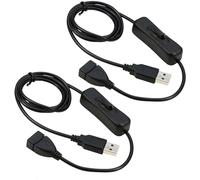DFsucces USB Extension Cable 2Pcs with ON/Off Switch USB Male to Female Cable Support for LED Desk Lamp, LED Strips etc(39.5inch)