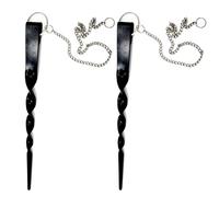 DFTDFYXYRain Chain Anchor,Rain Chain Anchoring Stake,Powder Coated Iron Rain Chain Anchoring Stake,With 40cm chain, body length is 33cm,for securing the end of garden rain chains,Black,2 Pcs