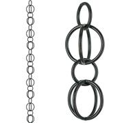 DFTDFYXYRain Chain Outdoor Rain Chains Aluminum Rain Chain Mill Finish Aluminum Gutter Adapter Downspout Catcher Water Feature Or Downpipe for Eaves Drainage,Outdoor Decor,Black,3.6m(11.8ft)