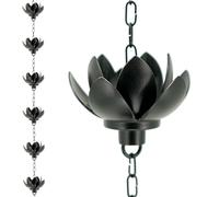 DFTDFYXYRain Chain Outdoor Rain Chains Rain Catcher Chain Aluminum Rain Chain 3.2-26.2FT Replacement Rain Chain Gutters with Hooks And Fixings for Eaves Drainage, Outdoor Decor,Patio,1.5m(4.9ft)
