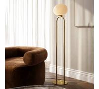 DFTP by Nordlux Shapes floor lamp, glass lampshade, white/brass