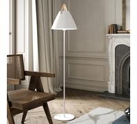 DFTP by Nordlux Strap floor lamp, metal, leather strap, white