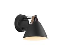 Nordlux Dftp Strap 15 Indoor Bedroom Living Dining Hallway Wall Light In Black (Height) 17Cm