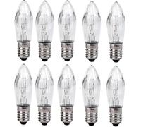 DFTRIF 10pcs E10 Base Candle Bulb with Screw Base Transparent Glass Body Warm White 3W Bulb Suitable for Indoor And Outdoor Use,23V