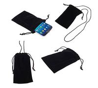 DFV mobile - Case Cover with Chain and Loop Closure Soft Cloth Flannel Carry Bag for Nokia 5310 XpressMusic - Black