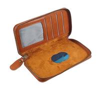 DFV mobile - Executive Wallet Case with Magnetic Attachment and Zipper Closure for ITEL SUPER GURU 200 (2023) - Brown