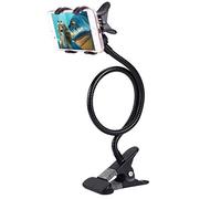 DFV mobile - Flexible Metal Long Arm Lazy Bracket Holder with Phone Clamp & Desk Clip. Multi-function: Desktop, Bed Headboard, Car, Sofa. for BQ 5302G VELVET 2 (2019) - Black