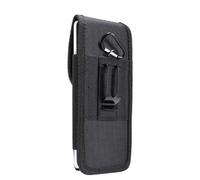 DFV mobile - Nylon Belt Holster with Metal Clip and Card Holder for Samsung Galaxy F36 (2025) - Black