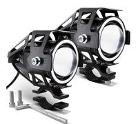 Dfvajwc Halogen Headlamp Headlight For Motorcycle Angel Eyes Headlight Universal Auxiliary LED Driving Lamp Ith Switch(2pcs blue light)