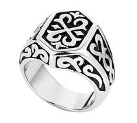 DFWY Nordic Viking Thor's Hammer Mjolnir Ring,Men Stainless Steel Rune Letter Odin Amulet Signet Ring,fashion Gothic Style Religious Protection Scandinavian Jewelry (Size : 08)