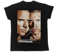 DFXBHW Cool Prison Break Movie Birthday Present Retro Black Printed T-Shirt, Men's Top (UK, Alpha, 3XL, Regular, Regular, Black)