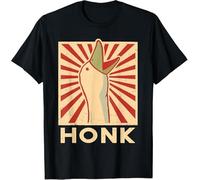 DFXBHW Honk Goose Funny Duck Chicken Meme Idea T-Shirt (UK, Alpha, M, Regular, Regular, Black)