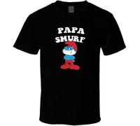 DFXBHW PAPA Smurf Joke Gift Funny Logo t-Shirt Men's Black