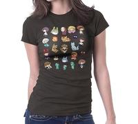 DFXBHW Studio Ghibli Artworks Women's T-Shirt (UK, Alpha, S, Regular, Regular, Black)