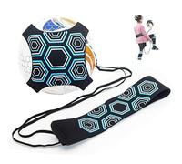 DFXIU Football Training Belt, Adjustable Solo Practice Kick Trainer with Waist Belt for Kids & Adults - Soccer Free Kick Self Training Aid (Blue Hexagon Pattern)