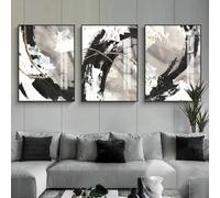 DFZEWKI Modern Abstract Wall Art Marble Black White Gray HD Canvas Painting Poster Prints Home Bedroom Living Room Decoration(40x50cm(16x20in) x3/No frame)