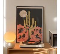DFZEWKI Modern Desert Night Moon Giant Cactus Wall Art Prints Canvas Painting Poster Picture For Living Room Home Decor(30x40cm(12x16in)/No frame)