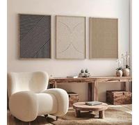 DFZEWKI Modern Neutral Abstract Wall Art, Beige Simple Line Canvas Poster Printing, Living Room, Bedroom and Home Decoration(30x40cm(12x16in) x3/No frame)
