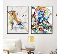 DFZEWKI Wassily Kandinsky Geometry Graphics Abstract Wall Art Print Poster Decoration Canvas Painting Pictures Living Room Decor 70x90cm(28x35in) x2 Frameless