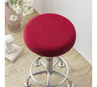 DG Catiee Round Bar Stool Covers Cushion,2/4Pcs Stretch Round Stool Cover Chair Covers,Seat Cushion Chair Protector Cover for Home/Kitchen (2PCS,Red)