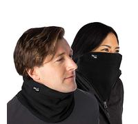 2 Pack Arctic Extreme Thick Heat Trapping Thermal Insulated Fleece Lined Neck Warmers Gaiters Unisex Cold Weather Gear Winter Face Mask - Black -