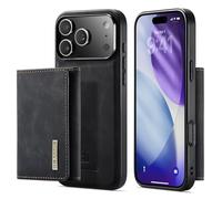 DG.MING 2-in-1 Detachable Magnetic Leather Wallet Case for iPhone 17 Pro Max,with 7 Card Slots + Cash Slot,Kickstand Feature,Shockproof TPU & Premium Leather Phone Case(Black)