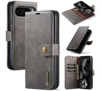 DG.MING for Google Pixel 9 Pro XL Case Detachable Split Leather Phone Cover - Grey Multicolor